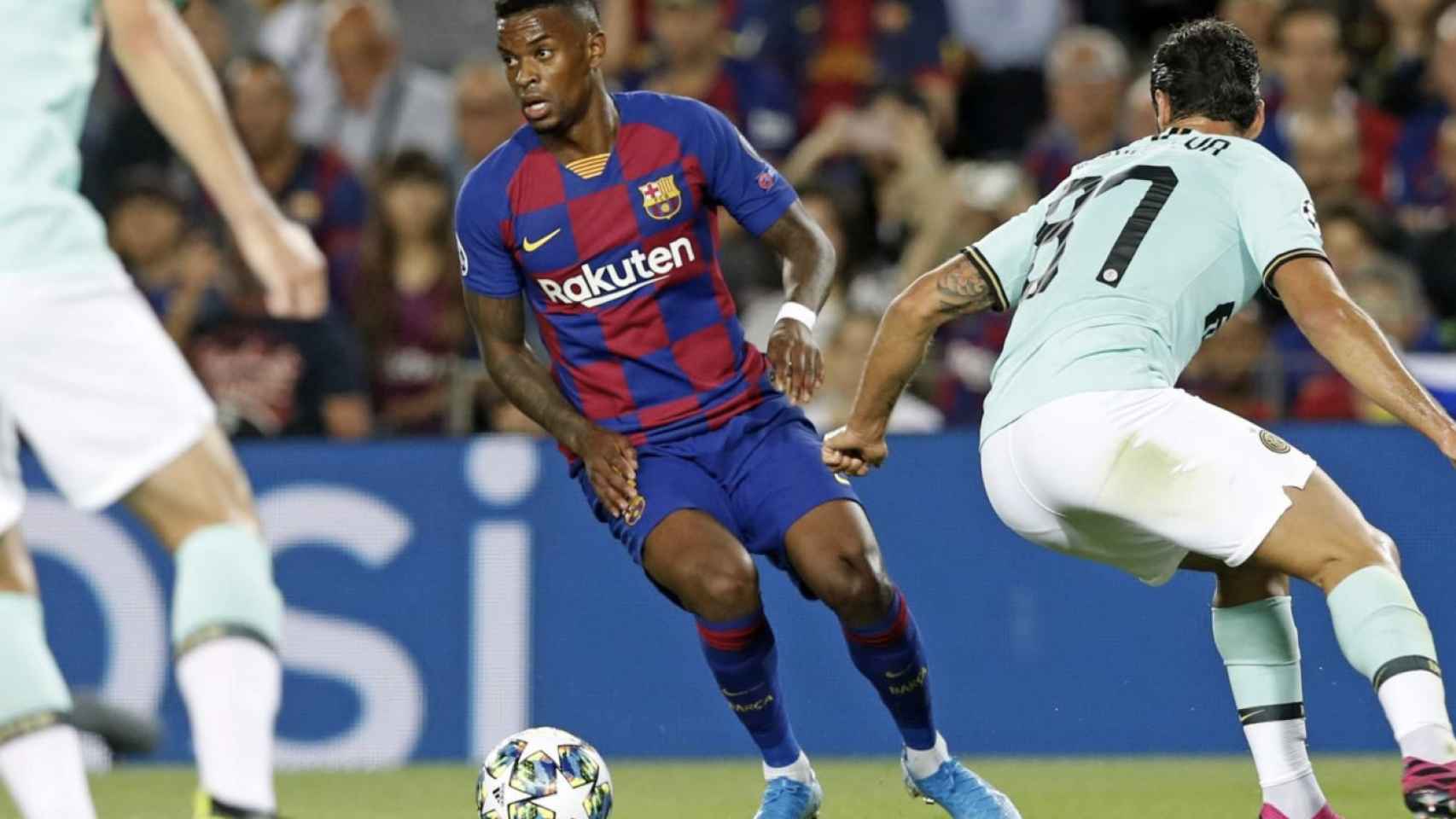 Una foto de Nelson Semedo durante el partido contra el Inter de Milán / FCB