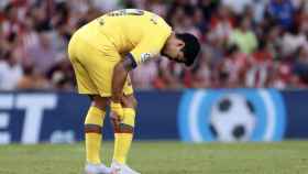 Una foto de Luis Suárez tras lesionarse ante el Athletic Club / FCB