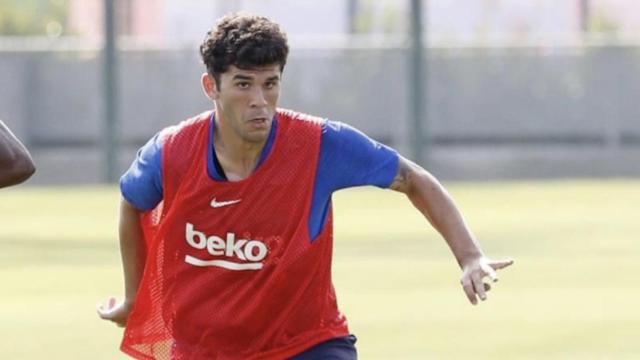 Una foto de Carles Aleñá durante un entrenamiento del Barça / FCB