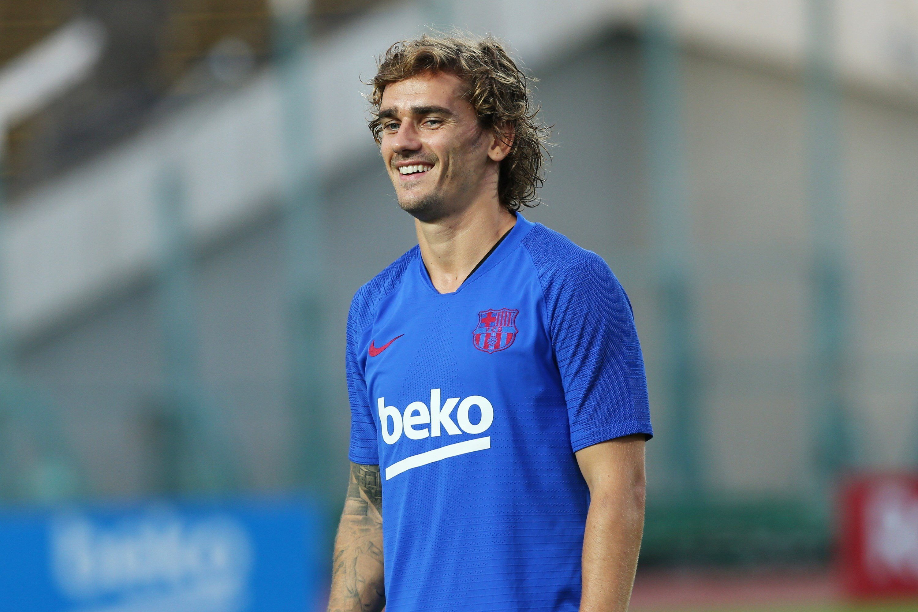 Antoine Griezmann en un entrenamiento con el FC Barcelona / EFE