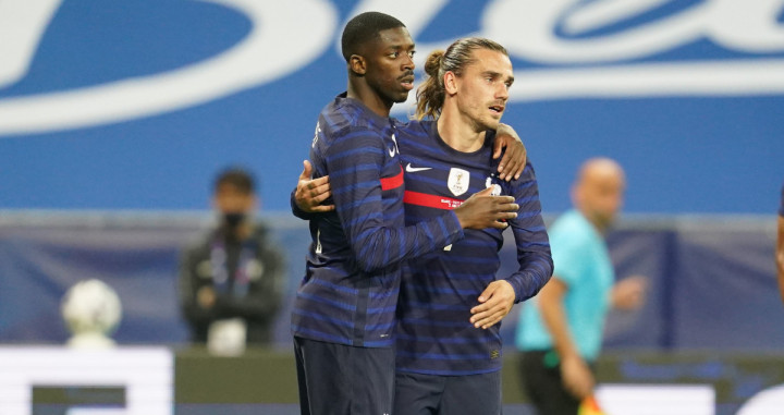 Dembelé y Griezmann celebrando un gol contra Gales / Equipe de France