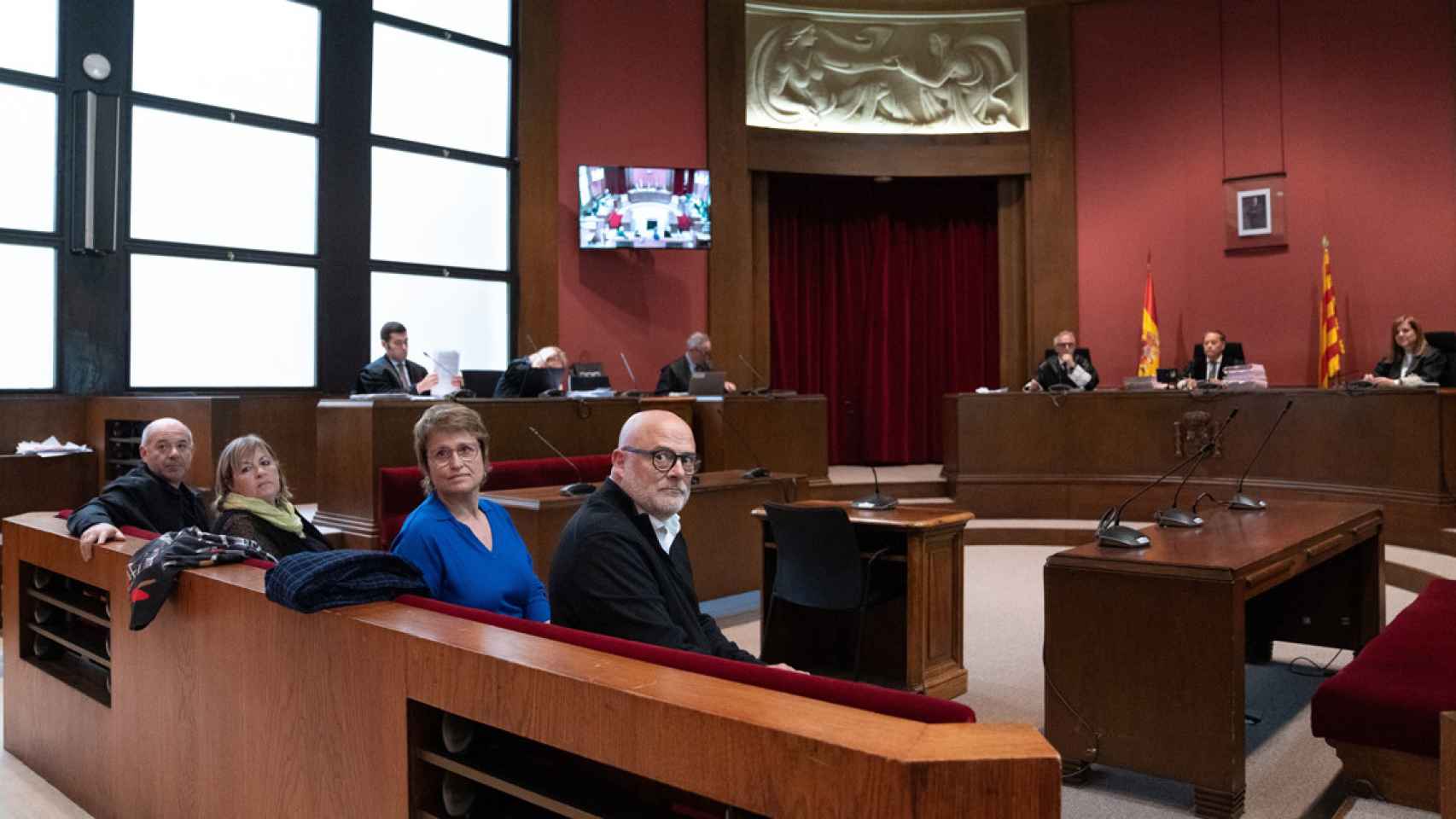 Los exmiembros de la Mesa del Parlament Anna Simó, Lluís Corominas, Ramona Barrufet y Lluís Guinó en la repetición de su juicio por presunta desobediencia en el Tribunal Superior de Justicia de Catalunya (TSJC) / DAVID ZORRAKINO - EUROPA PRESS