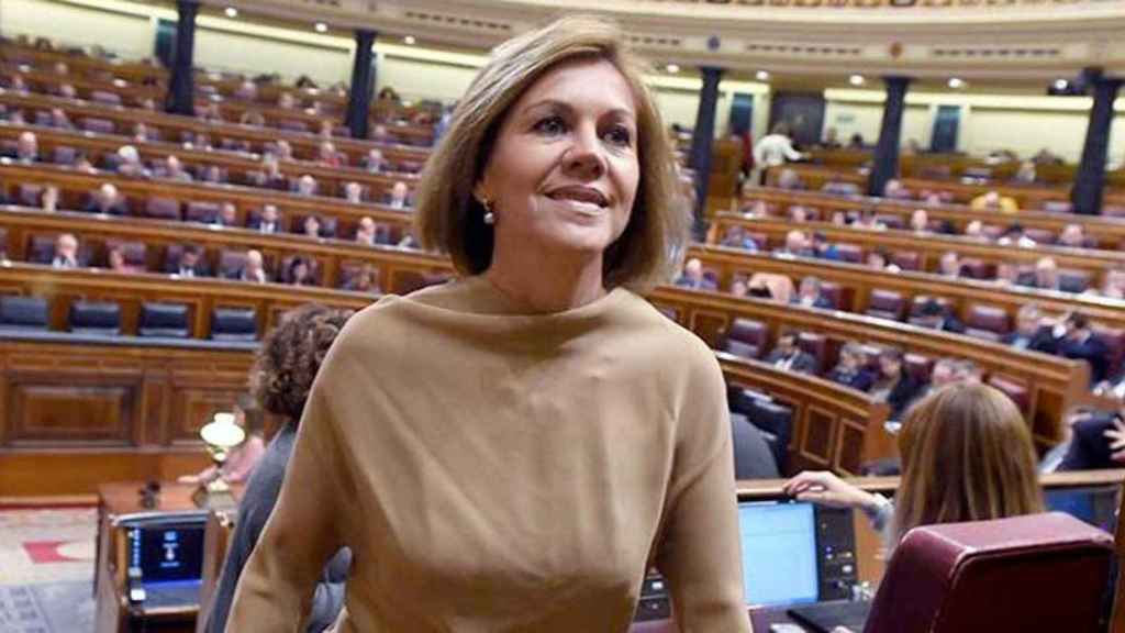 Fotografía de archivo, tomada el 30/10/2018, de la ex secretaria general del PP María Dolores de Cospedal, en el Congreso de los Diputados / EFE