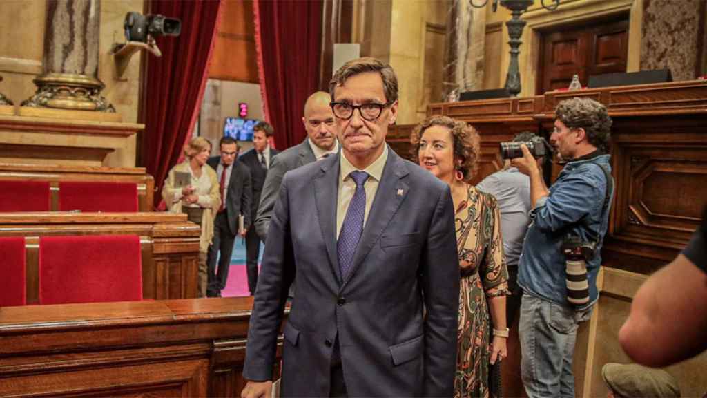 El primer secretario del PSC, Salvador Illa, en el Debate de Política General que se celebró en el Parlament / PARLAMENT