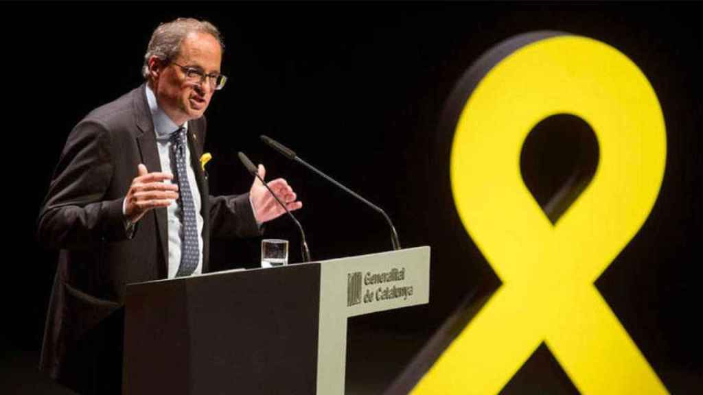 El presidente de la Generalitat, Quim Torra, durante una conferencia del Govern / EFE