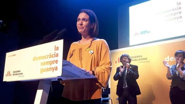 Beatriz Talegón en un acto de ERC tras su acercamiento al partido y a la causa independentista / ERC