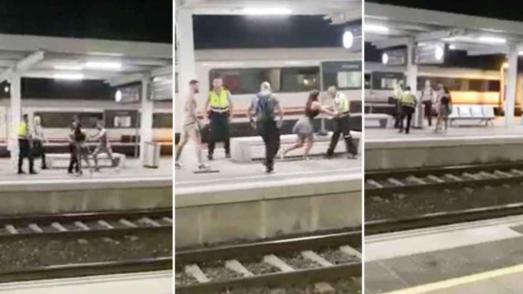 Tres imágenes de la agresión a dos vigilantes de seguridad en Tarragona / CG