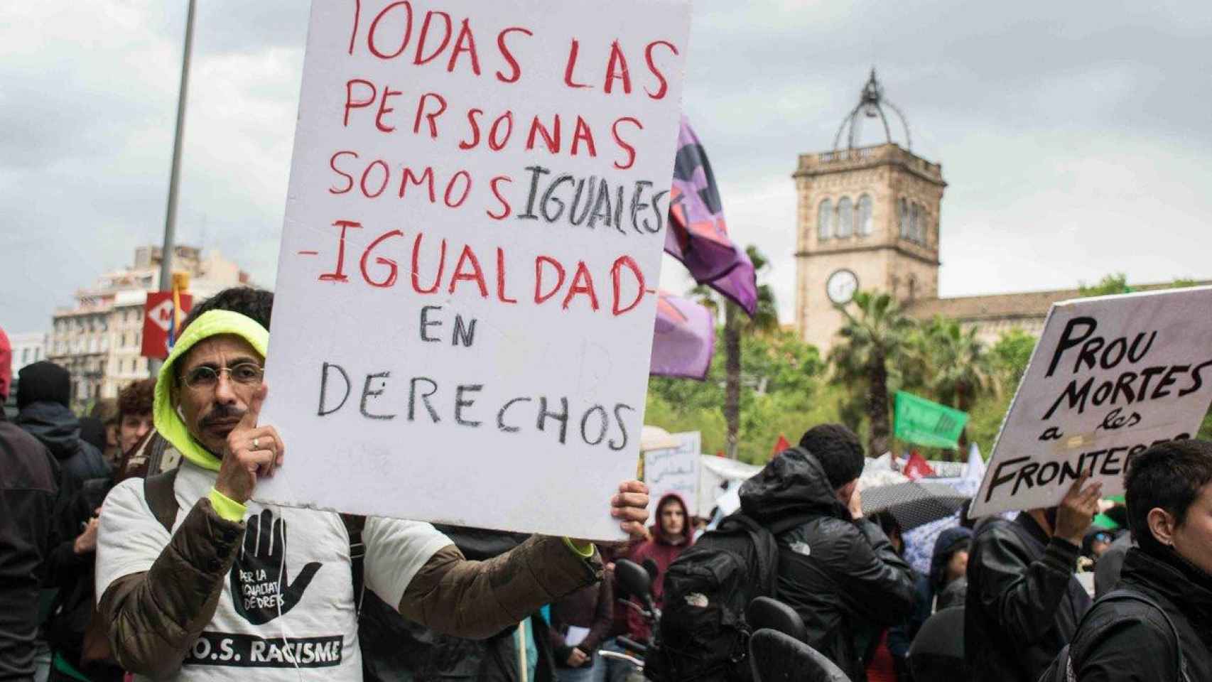 Manifestación contra el racismo institucional en Barcelona / TWITTER