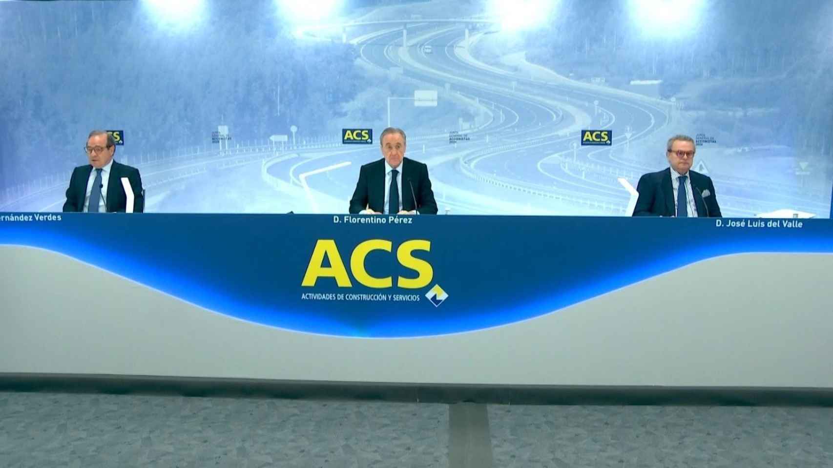 Imagen de la última junta de accionistas de ACS, celebrada de manera telemática / EP