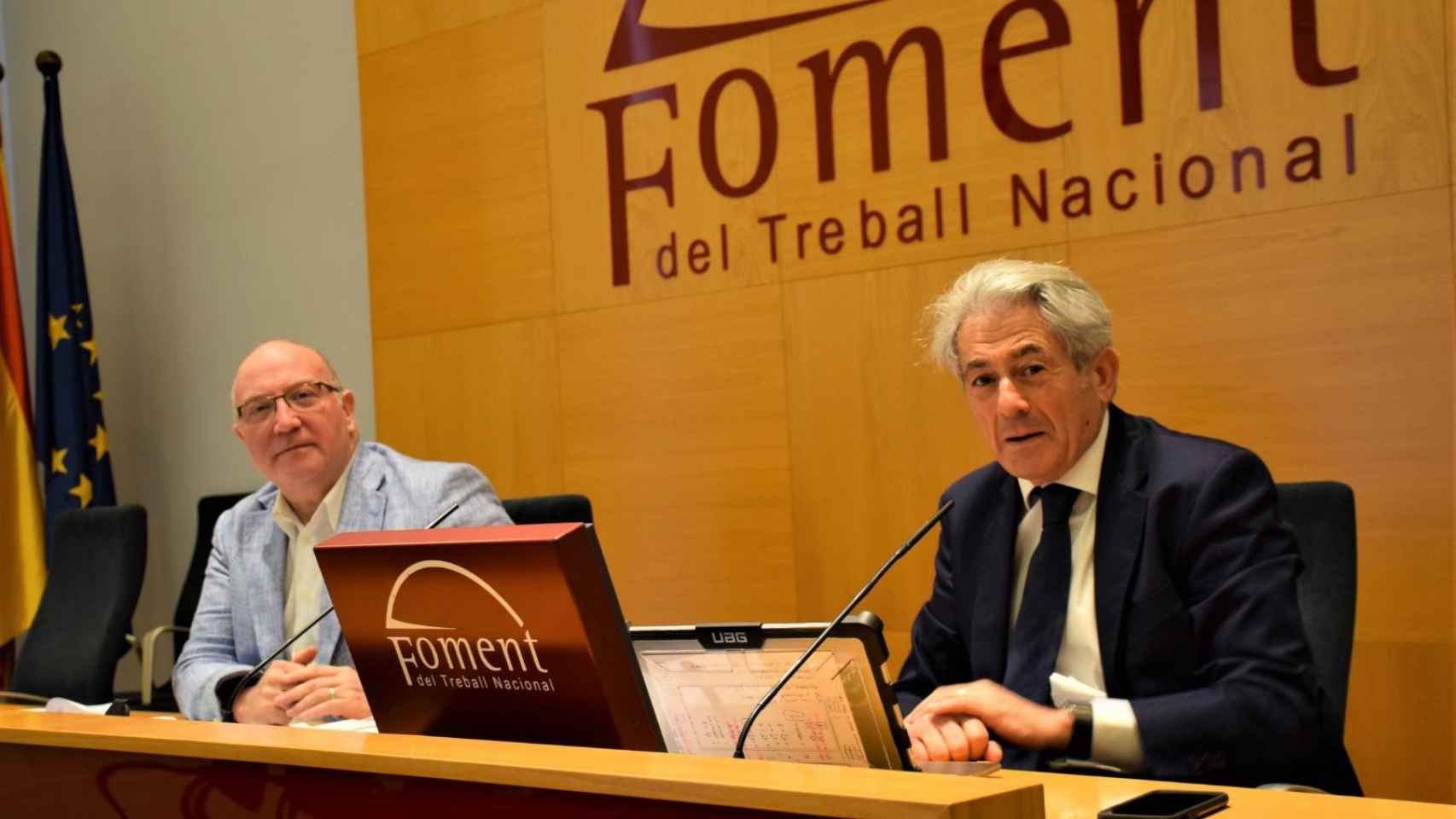 Salvador Guillermo y Valentí Pich, en Foment, con el informe de coyuntura económica / FOMENT