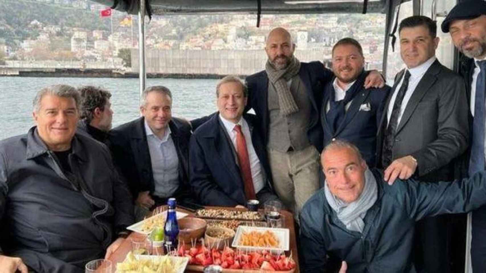 Joan Laporta, este miércoles en la previa del Galatasaray y el Barça en Estambul / TWITTER