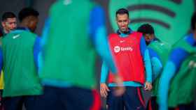 Sergio Busquets, durante un entrenamiento del Barça / FCB