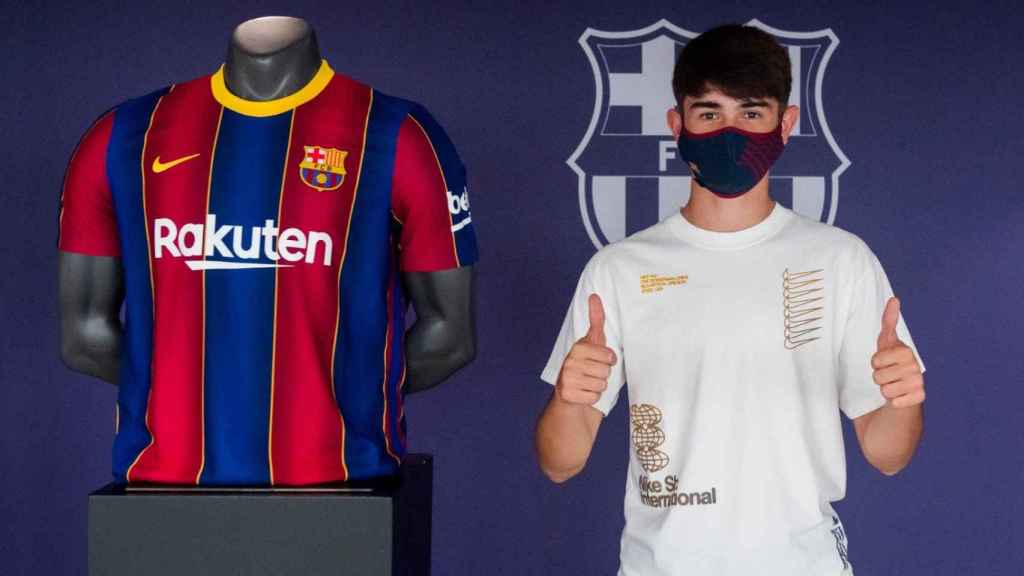 Pablo Paez ‘Gavi’ durante su renovación con el FC Barcelona, en 2020 / FC Barcelona