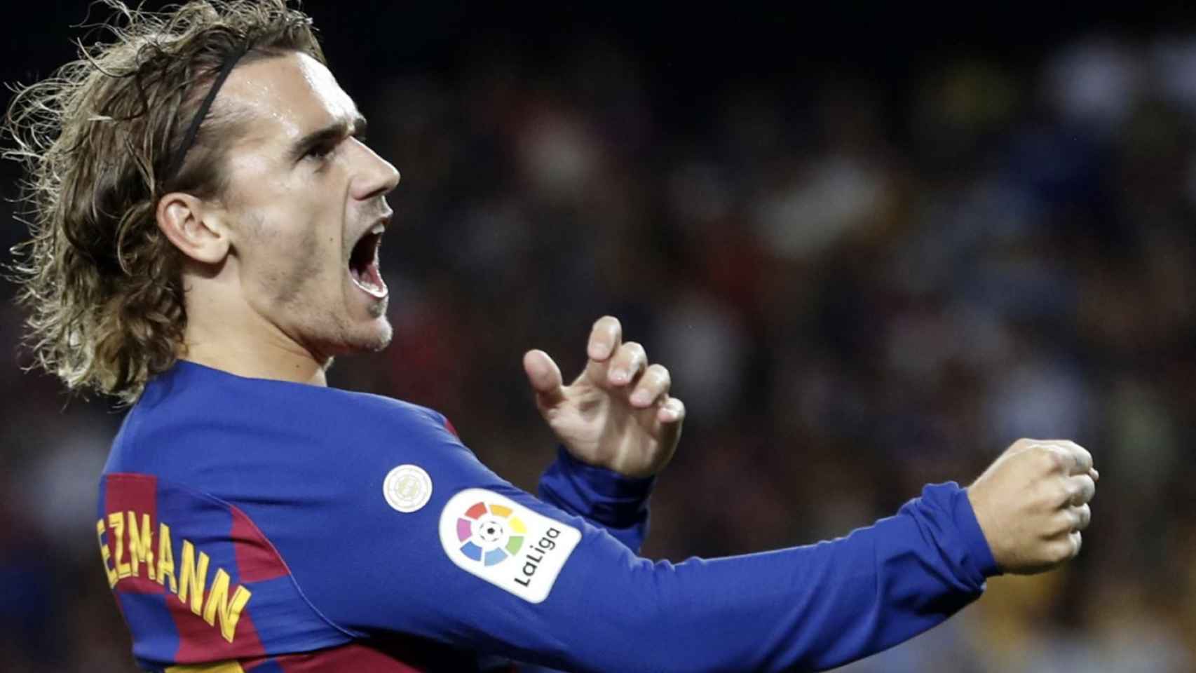 Una foto de Antoine Griezmann celebrando un gol con el Barça / FCB