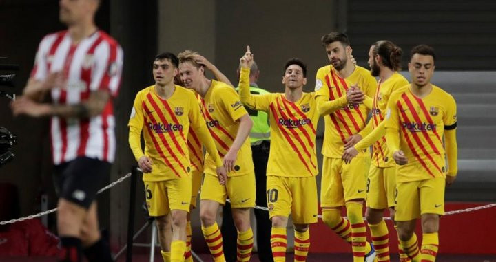 Leo Messi, celebrando un gol ante el Athletic | EFE