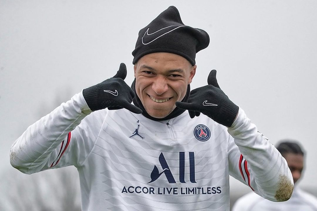 Kylian Mbappé, durante un entrenamiento con el PSG / Redes