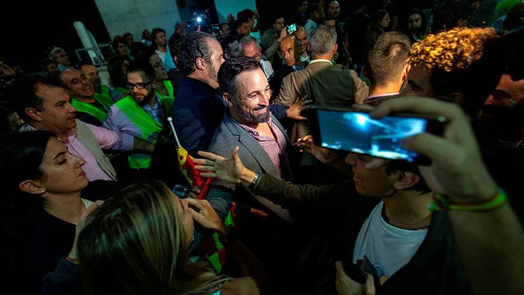 Santiago Abascal, en el mitin de apertura de campaña de Vox en L'Hospitalet (Barcelona) / EFE