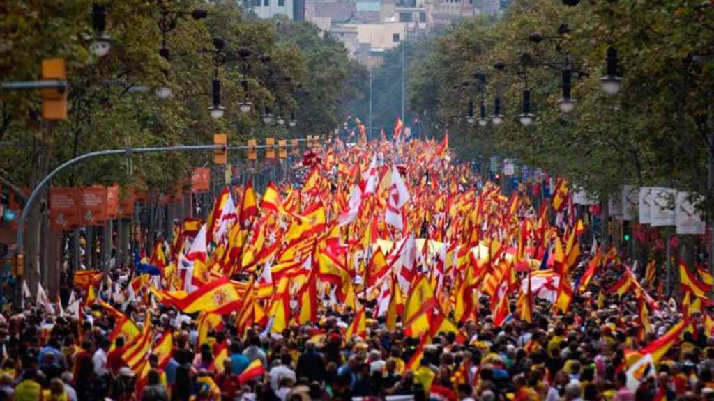 El paseo de Gràcia de Barcelona el 12-O