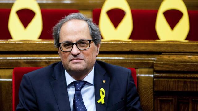 Quim Torra, presidente de la Generalitat de Cataluña en el Parlamento catalán / EFE