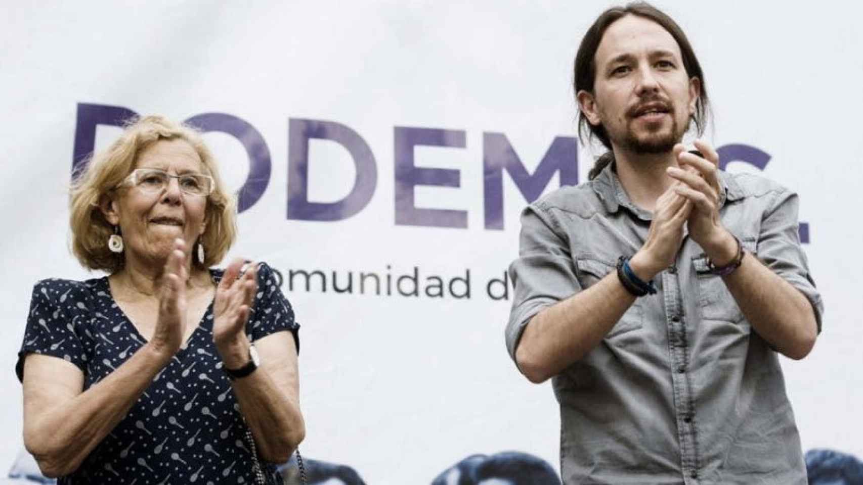 Manuela Carmena y Pablo Iglesias en una imagen de archivo.