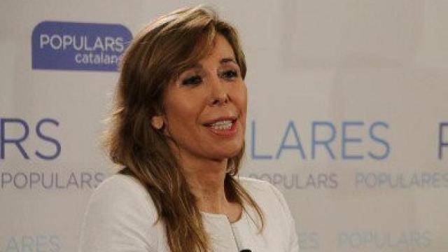 La presidenta del PP catalán, Alícia Sánchez-Camacho, en un acto de su partido este viernes