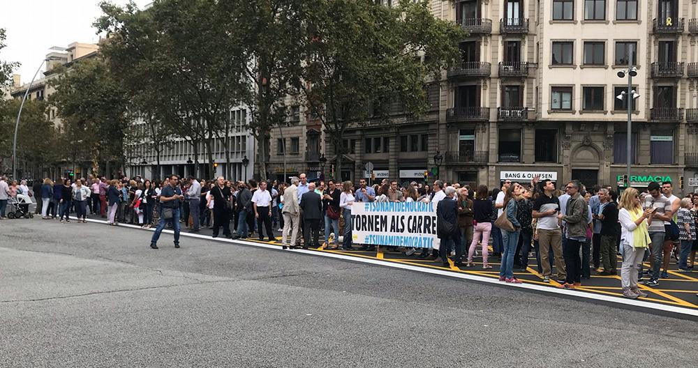 Tsunami Democràtic corta la Gran Via / CG