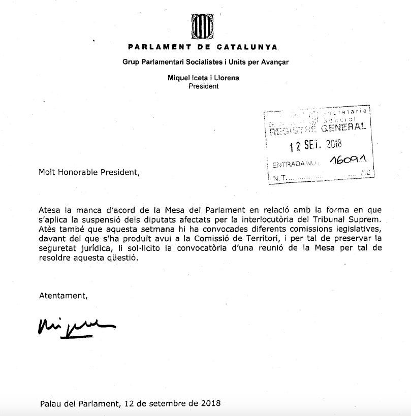 Petición del PSC