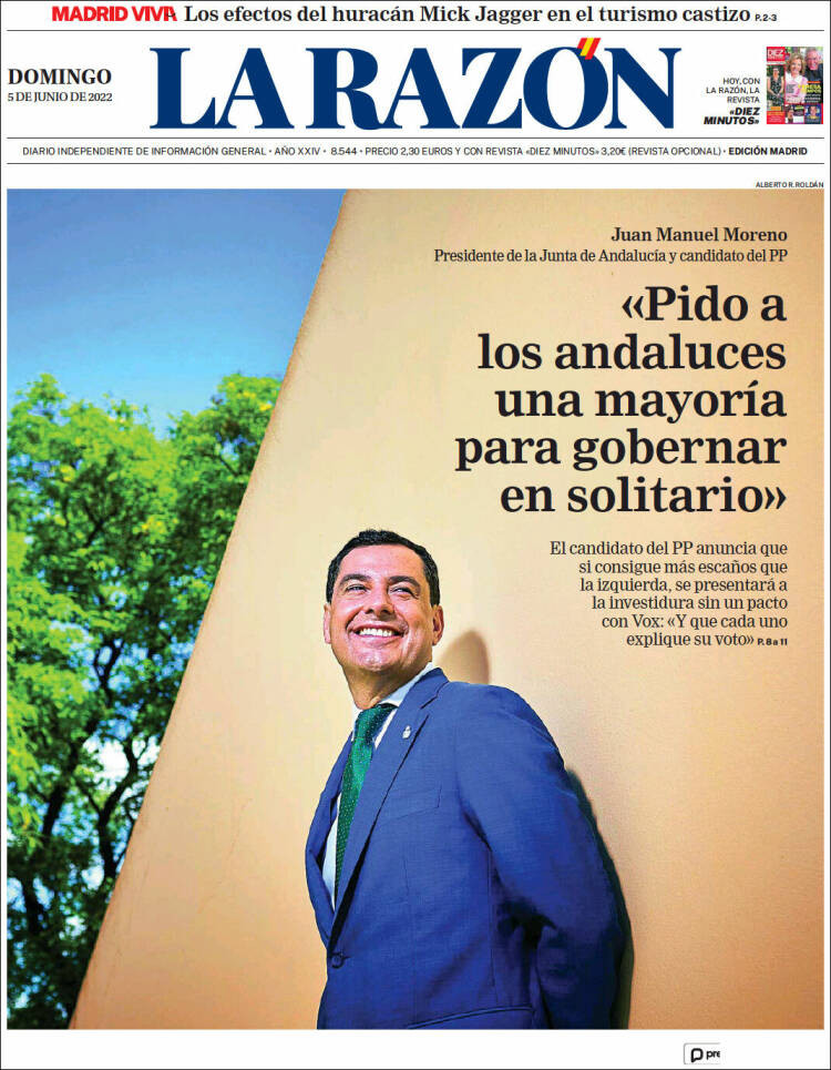 Portada 'La Razón' domingo 5 de junio / KIOSKO.NET