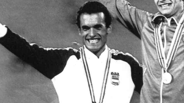 Jordi Llopart en el pódium de los Juegos Olímpicos de Moscú 1980 / EFE