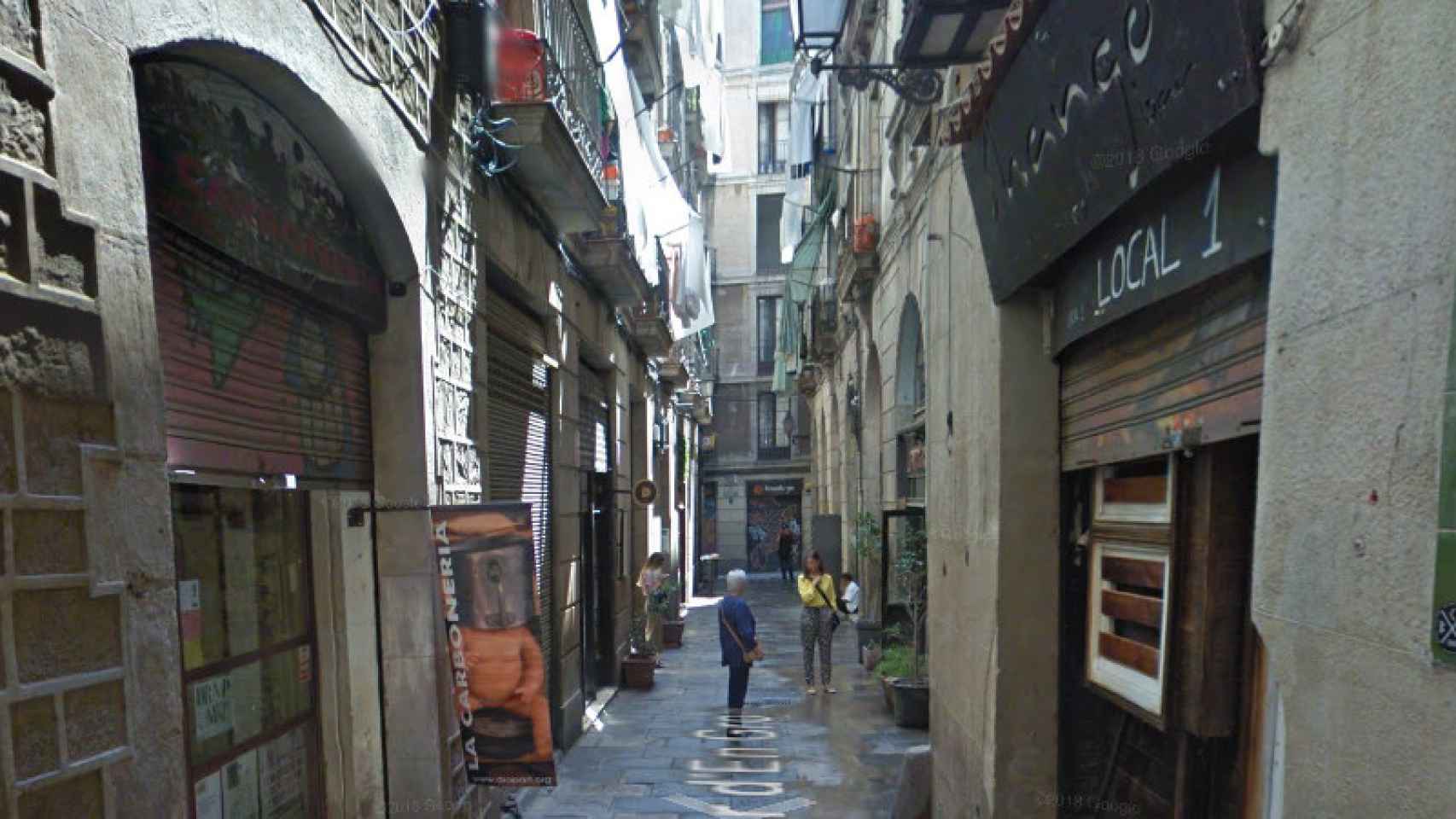 Una calle del barrio Gótico, en una imagen de archivo / GOOGLE MAPS