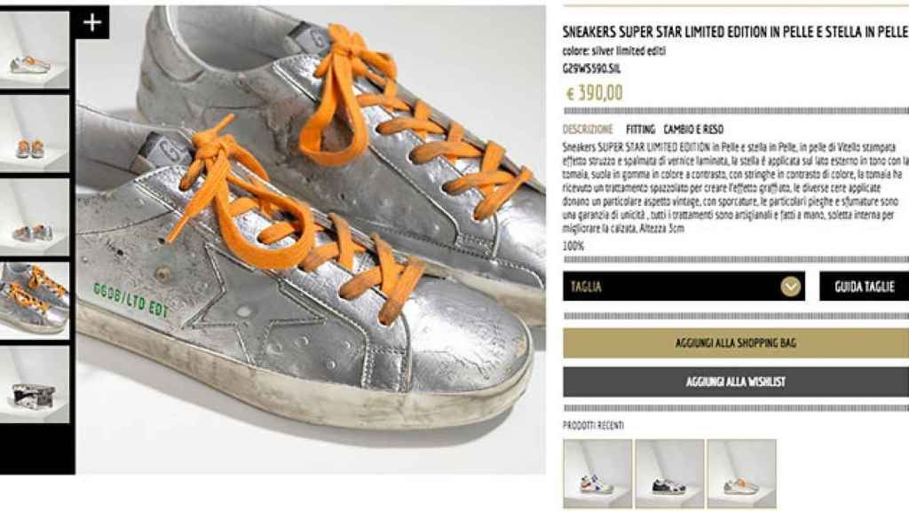 Uno de los modelos de las zapatillas envejecidas de Golden Goose, que la marca de lujo italiana vende por 390 euros. / CG