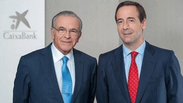 Isidro Fainé (I) y Gonzalo Gortazar, presidente y consejero delegado de Caixabank.