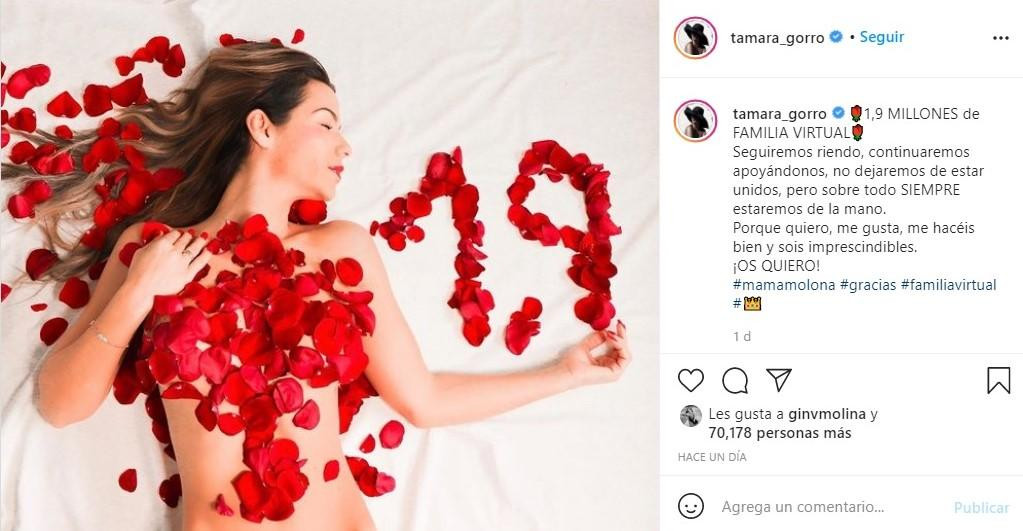 El posado a lo 'American Beauty' de Tamara Gorro / INSTAGRAM