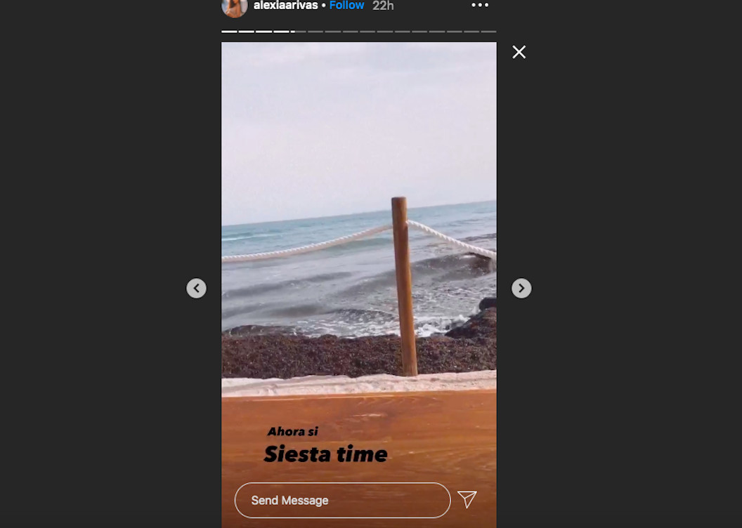 Alexia Rivas se escapa a la playa pese al estado de alarma en Madrid / INSTAGRAM