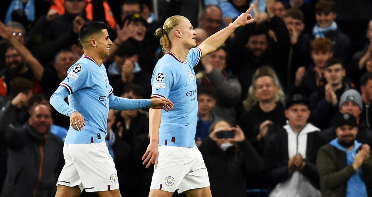 Erling Haaland celebra uno de sus goles en la Premier League / EFE