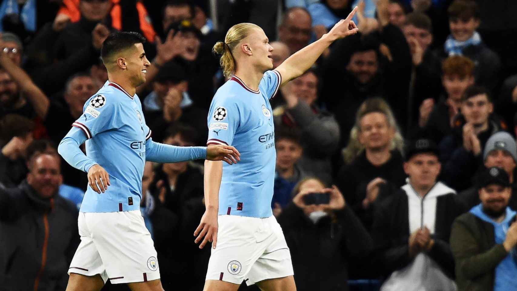 Erling Haaland celebra uno de sus goles en la Premier League / EFE