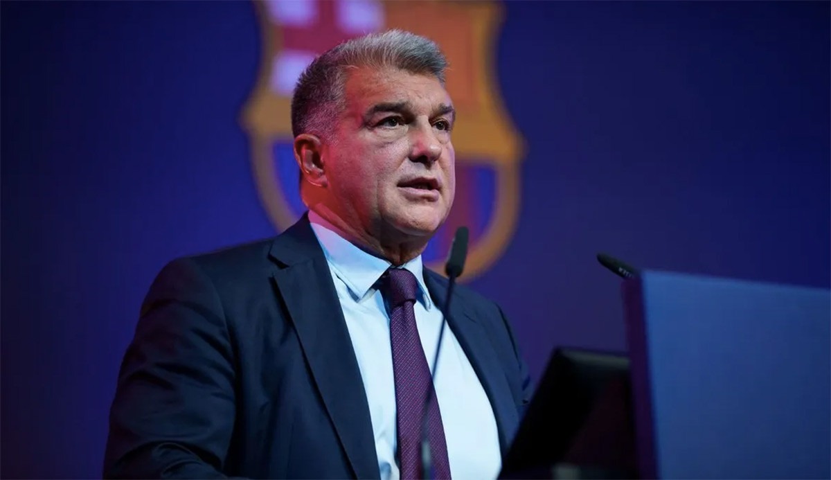 Joan Laporta, durante una comparecencia como presidente del Barça / FCB