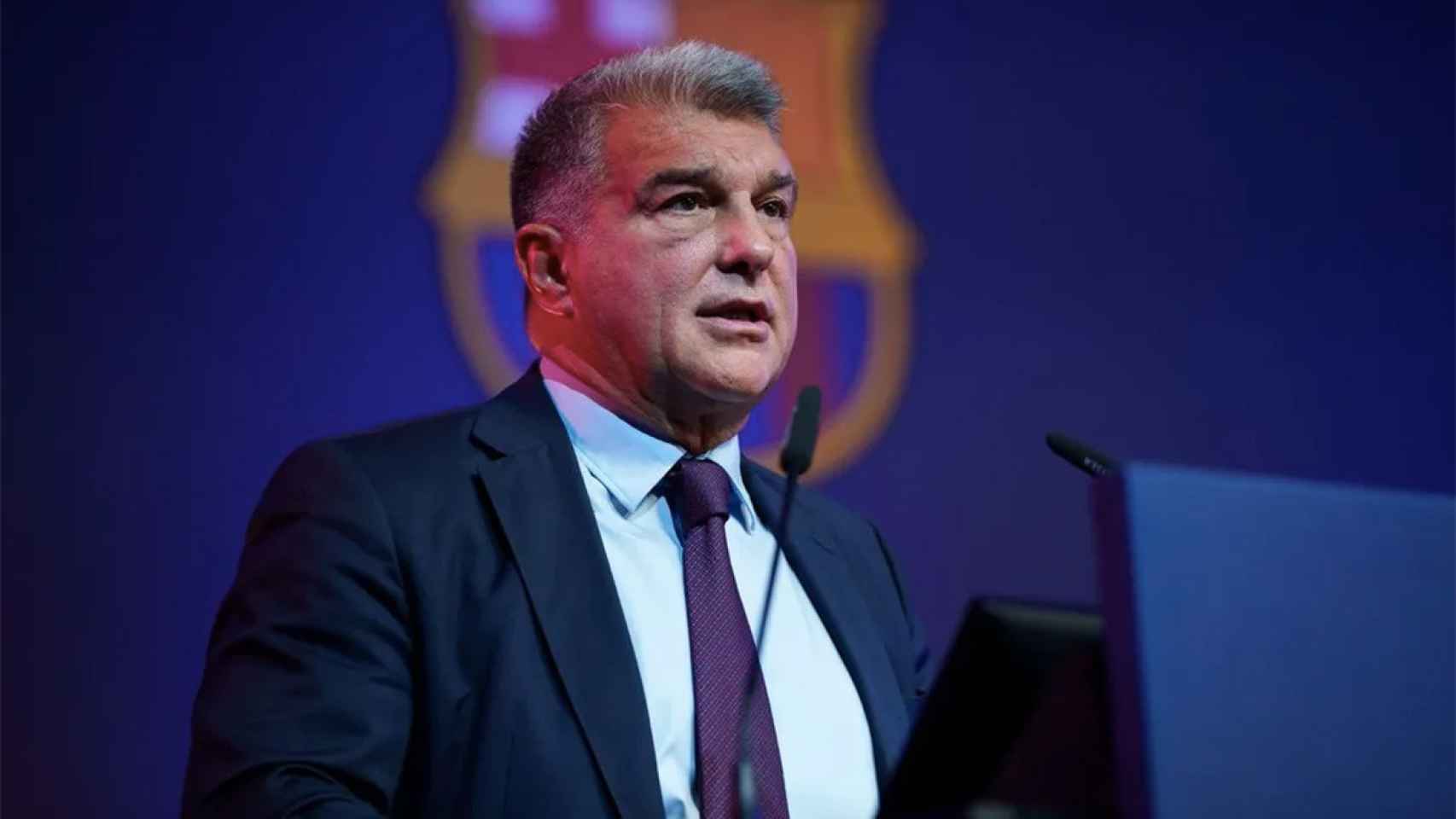 Joan Laporta, durante una comparecencia como presidente del Barça / FCB