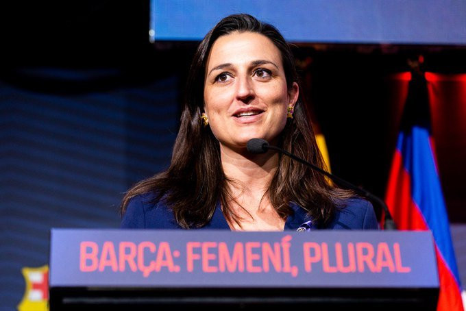 María Teixidor en un acto del Barça/ FC Barcelona