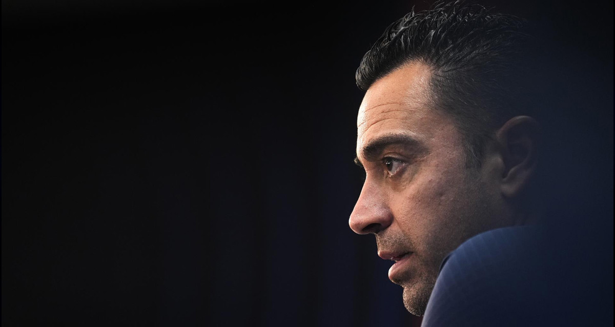 Xavi Hernández, durante una rueda de prensa, previa a un partido del Barça / EFE