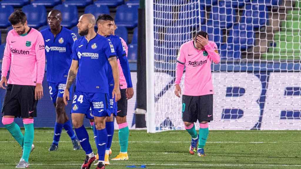 Los jugadores del Barça lamentan su derrota contra el Getafe | EFE