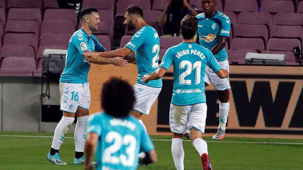 Celebración del gol de Arnaiz en el Barça - Osasuna / EFE
