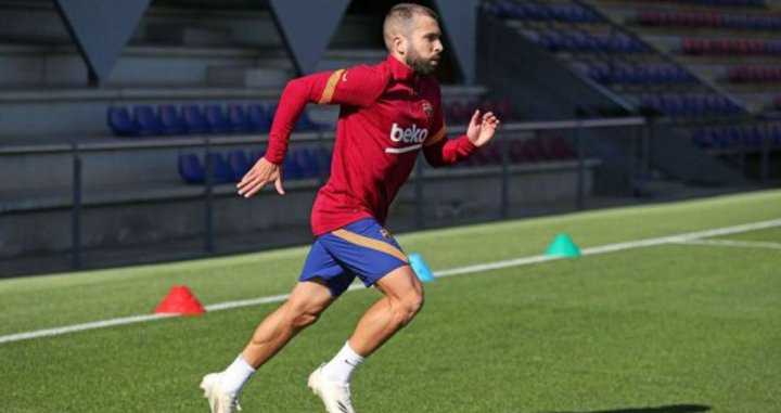 Jordi Alba, en un entrenamiento | FCB