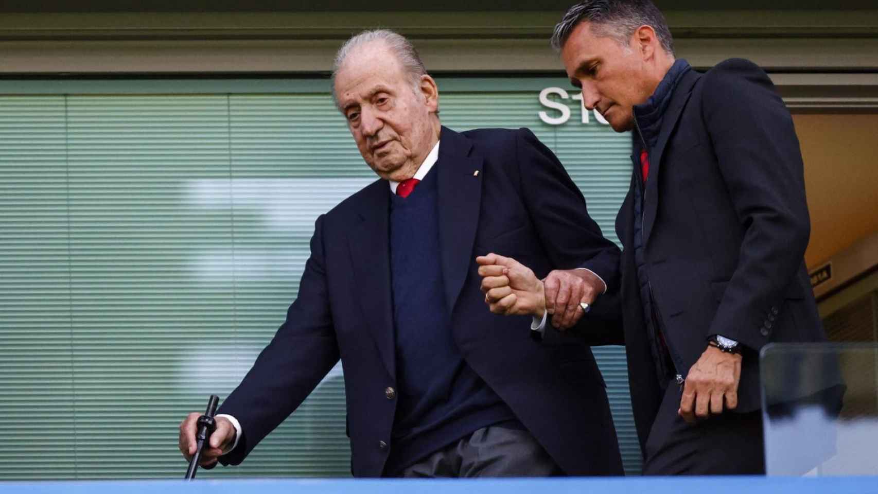 El Rey Emérito, asistiendo al Chelsea Real Madrid en Stamford Bridge / REDES