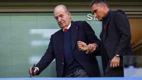 El Rey Emérito, asistiendo al Chelsea Real Madrid en Stamford Bridge / REDES