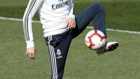 Solari, en el entrenamiento previo al clásico de Liga / EFE