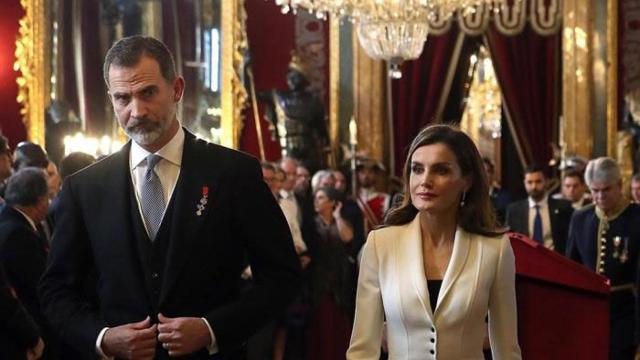 Los reyes durante la recepción ofrecida al cuerpo diplomático acreditado en España / EFE