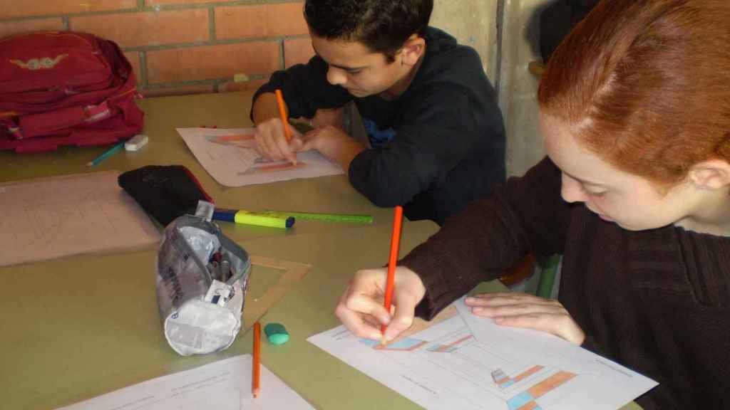 Alumnos del INS Salvador Pedrol de Sant Cugat del Vallès (Barcelona).