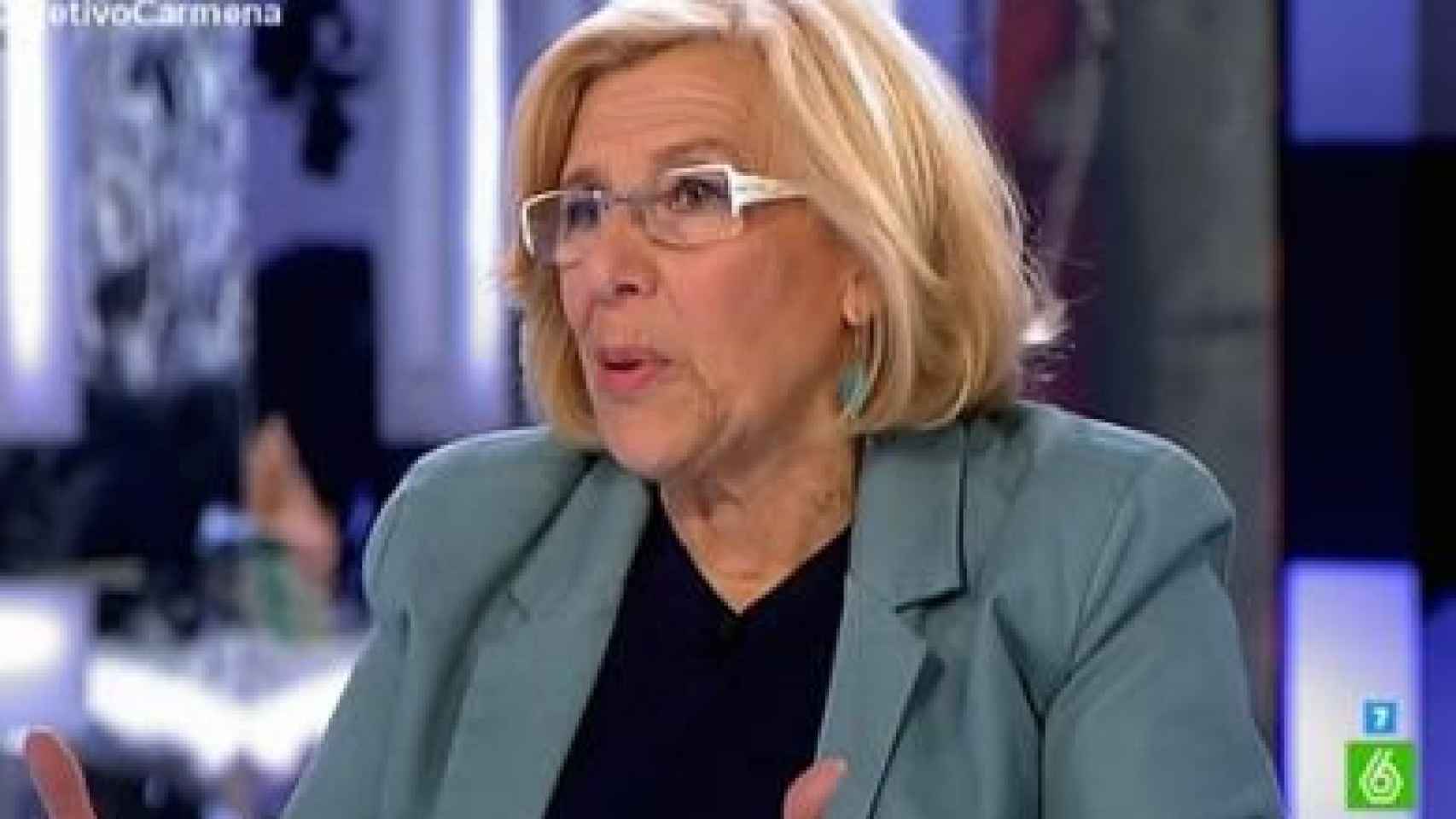 La alcaldesa de Madrid, Manuela Carmena, durante una entrevista en La Sexta