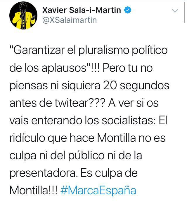 Tuit de Xavier Sala i Martin